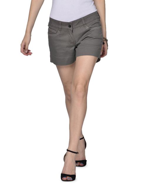 taupe stretchable shorts - 75716 - Very Small Image - 1