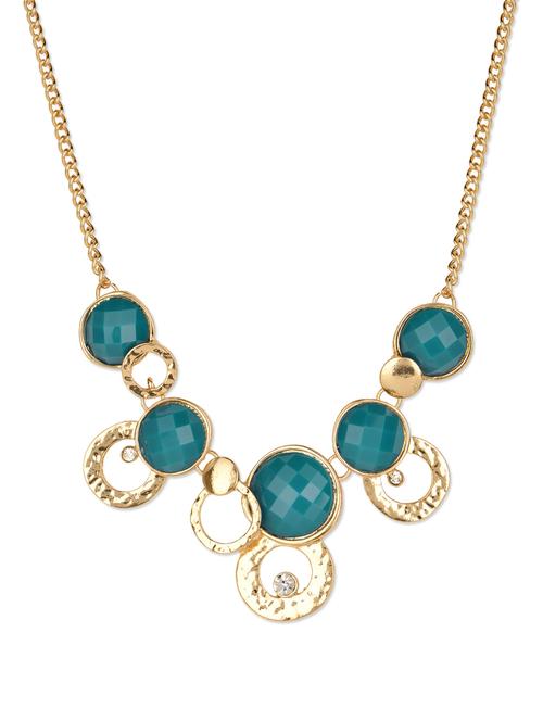 blue and golden cluster necklace - 77346 - Very Small Image - 1