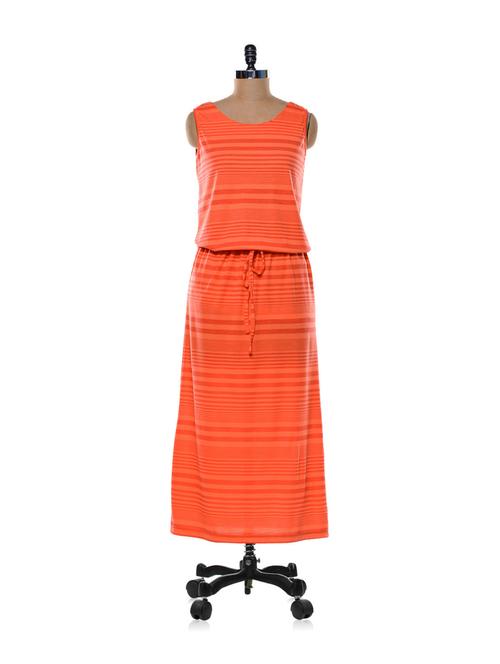 coral maxi stripe dress - 79361 - Very Small Image - 1