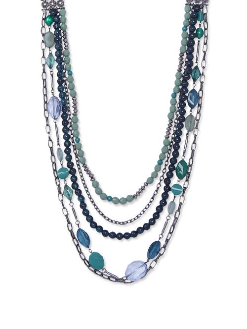 green and blue hue neckpiece - 80091 - Very Small Image - 1