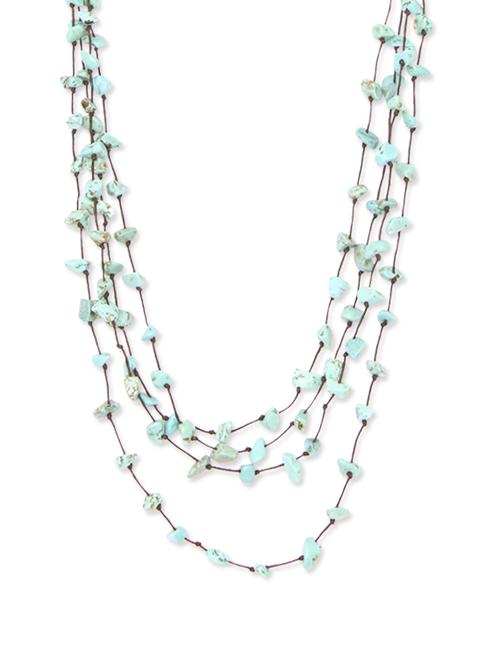 turquoise tantrums layered neckpiece - 80093 - Very Small Image - 1