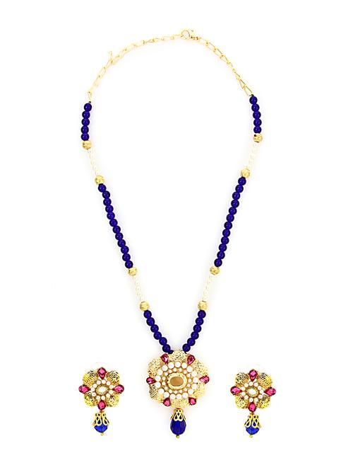 attractive emerald necklace set - 8049 - Very Small Image - 1