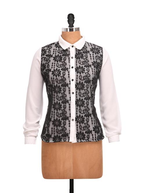 sheer black and white shirt - 81290 - Very Small Image - 1