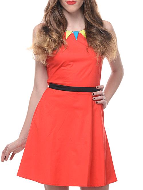 red dress with an interesting back - 84218 - Very Small Image - 1