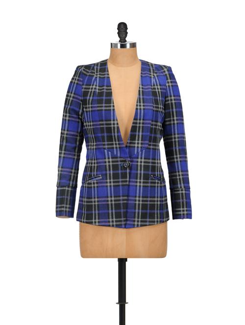 blue and black blazer for winters - 848717 - Very Small Image - 1