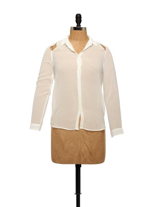 white shoulder cut out top - 850577 - Very Small Image - 1