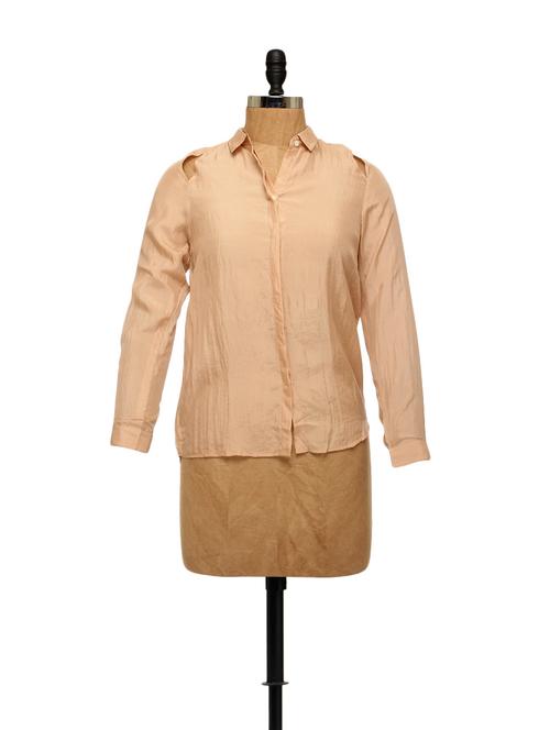 beige shoulder cut out top - 850579 - Very Small Image - 1