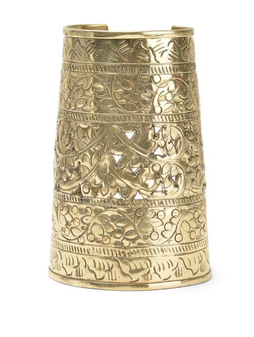 antique-style carved gold cuff - 851074 - Very Small Image - 1