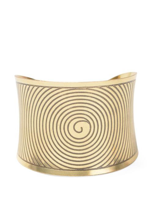 spiral etched design bold gold cuff - 851087 - Very Small Image - 1