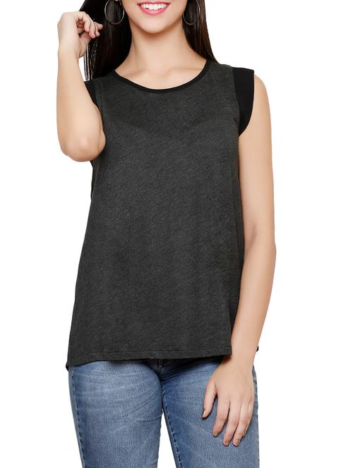 melange grey and black sheer top - 851504 - Very Small Image - 1