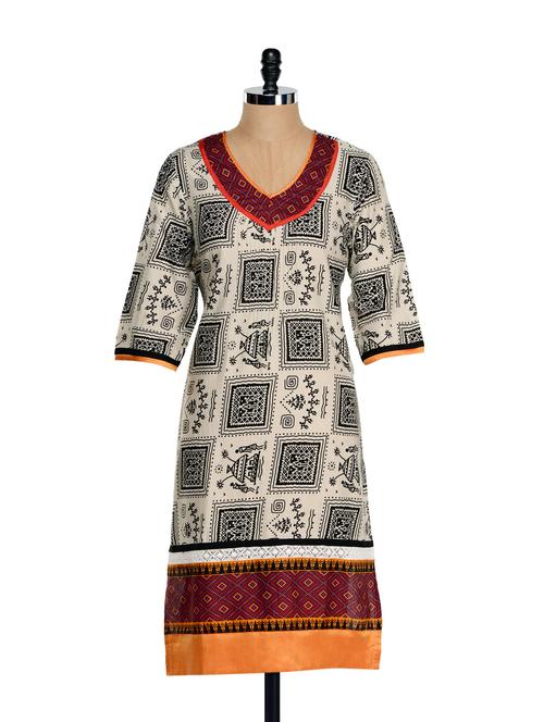 warli print cotton kurta - 854117 - Very Small Image - 1