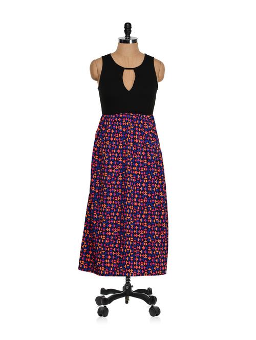front keyhole printed midi dress - 854231 - Very Small Image - 1