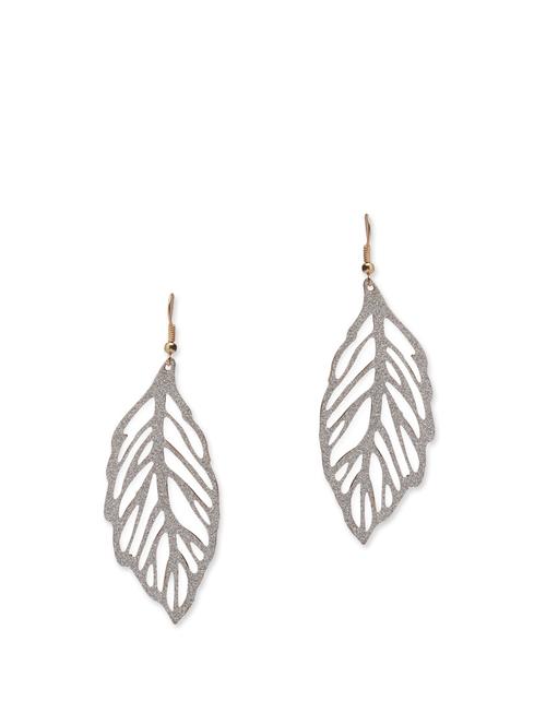 shimmery silver leaf filigree earrings - 854344 - Very Small Image - 1