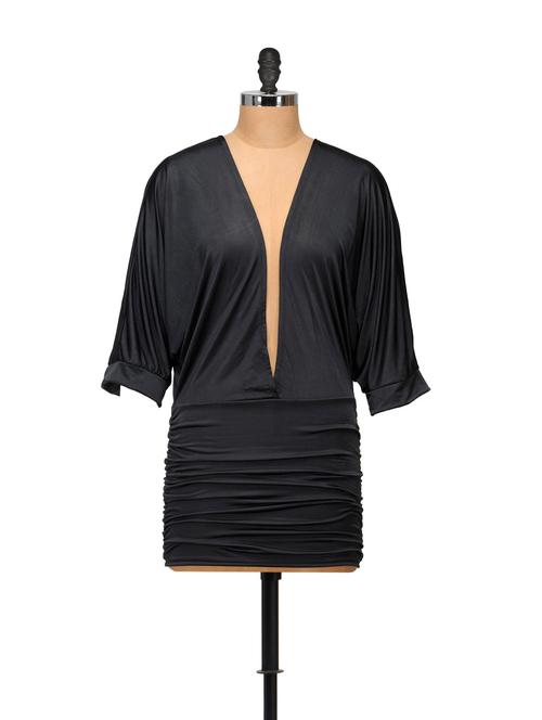shirred black party dress - 854721 - Very Small Image - 1