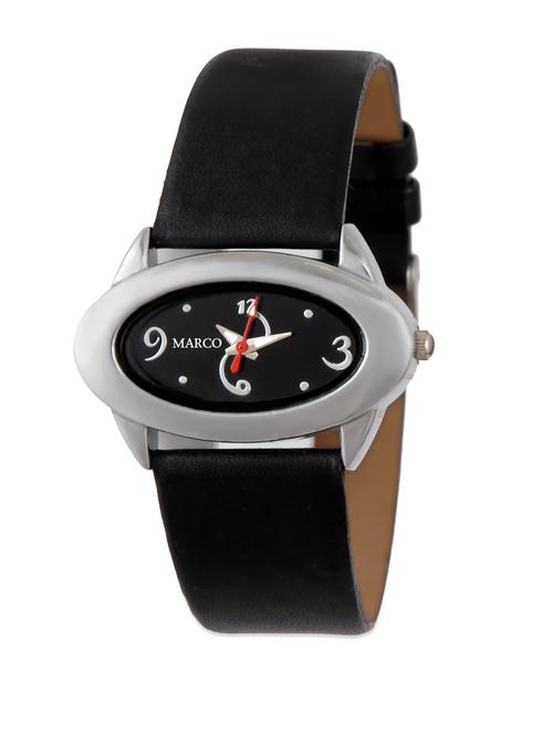 elegant oval leather watch - 854976 - Very Small Image - 1