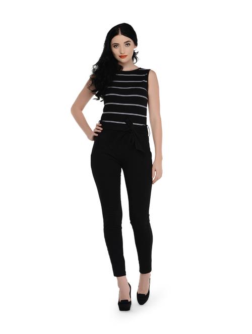 tie front round neck jumpsuit - 857224 - Very Small Image - 1