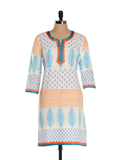 patterned cotton kurta - 857579 - Very Small Image - 1