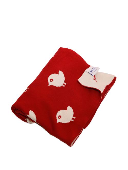cute bird knittted red baby blanket - 862839 - Very Small Image - 1