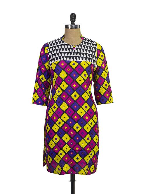 purple polyester straight kurta - 863006 - Very Small Image - 1