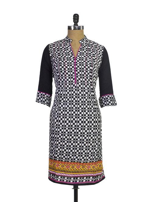 black straight kurta - 863019 - Very Small Image - 1