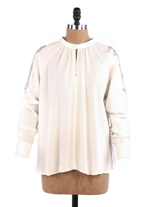 cream top with detailing on sleeves - 863345 - Very Small Image - 1