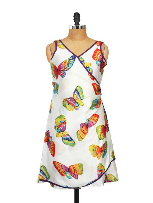 white butterfly print dress - 87740 - Very Small Image - 1