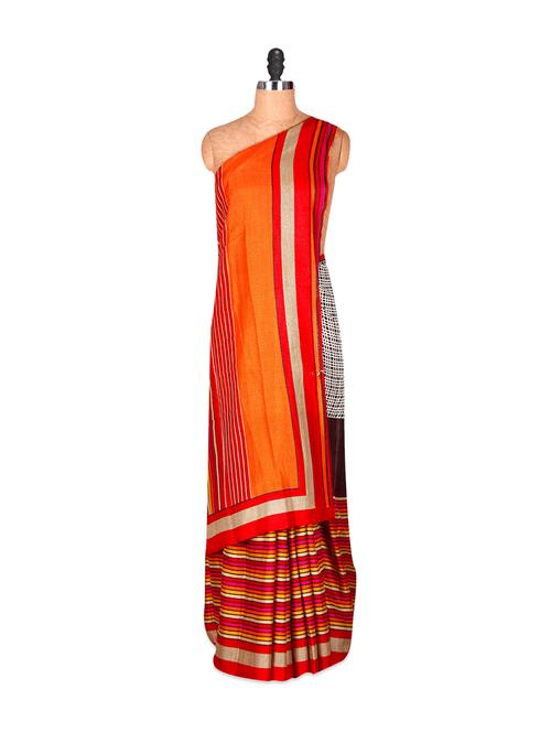 multicolored festive printed saree - 885982 - Very Small Image - 1