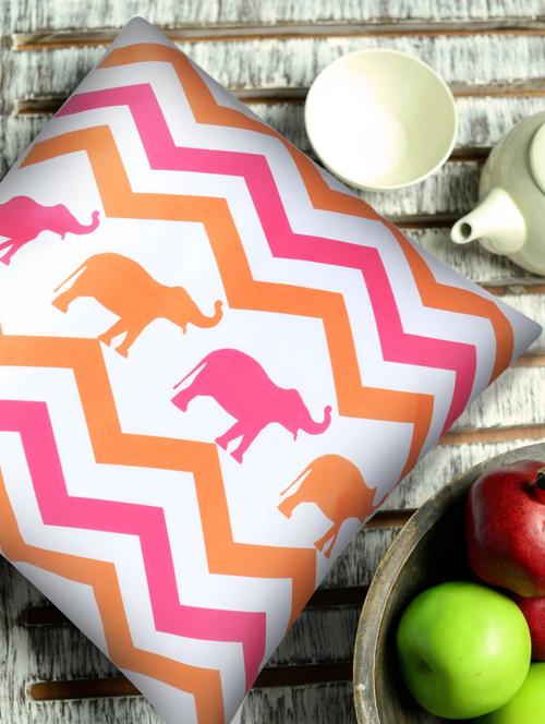 chevron print pink and orange cushion cover - 886076 - Very Small Image - 1