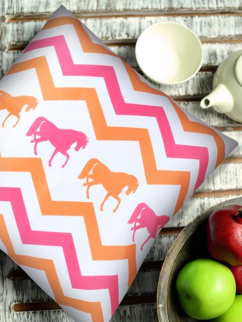 chevron print pink and orange cushion cover - 886077 - Very Small Image - 1