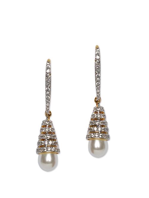 pearl drop studded danglers - 886123 - Very Small Image - 1