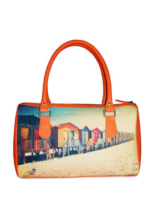 trendy orange house print handbag - 886174 - Very Small Image - 1