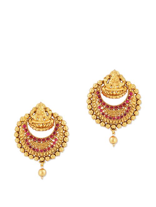 traditional chandbalis with magenta beads - 887029 - Very Small Image - 1