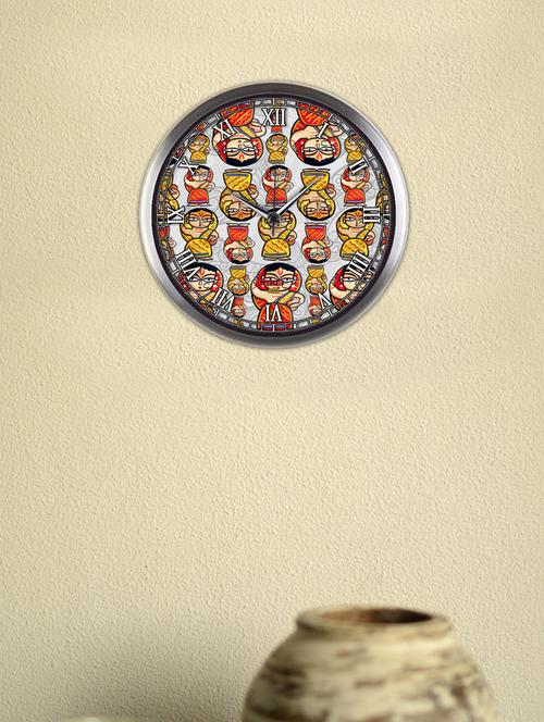 multi rural india steel clock - 887377 - Very Small Image - 1