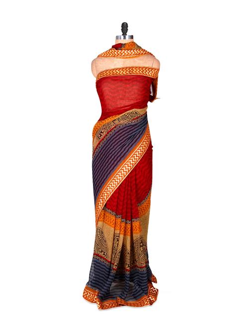 gorgeous printed georgette saree - 888003 - Very Small Image - 1
