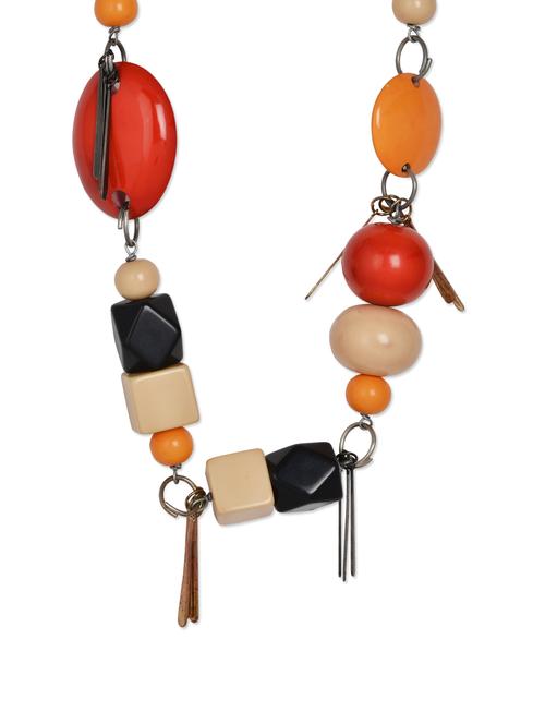 stylish multi-coloured resin and metal strand necklace - 888424 - Very Small Image - 1