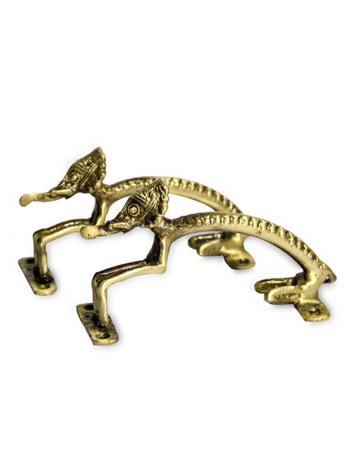 tribal elephant brass door handle(set of 2) - 891566 - Very Small Image - 1