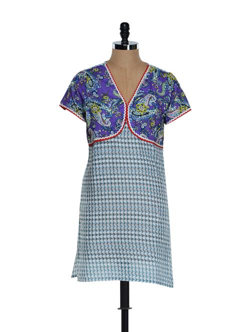 Faux jacket printed kurti - 892512 - Very Small Image - 1