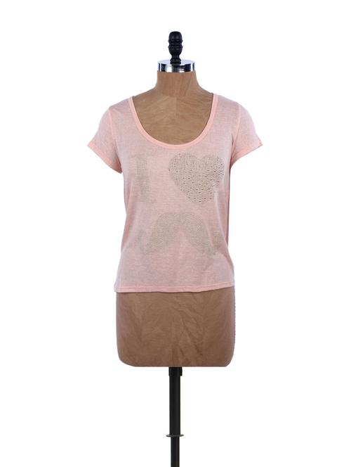 i heart mooch peach top - 895416 - Very Small Image - 1