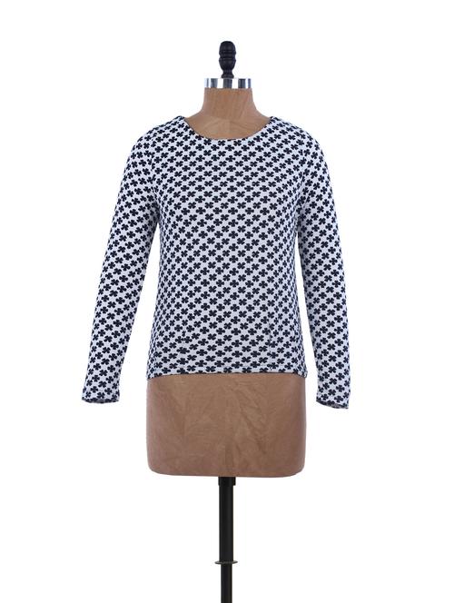 clover print monochrome top - 895448 - Very Small Image - 1