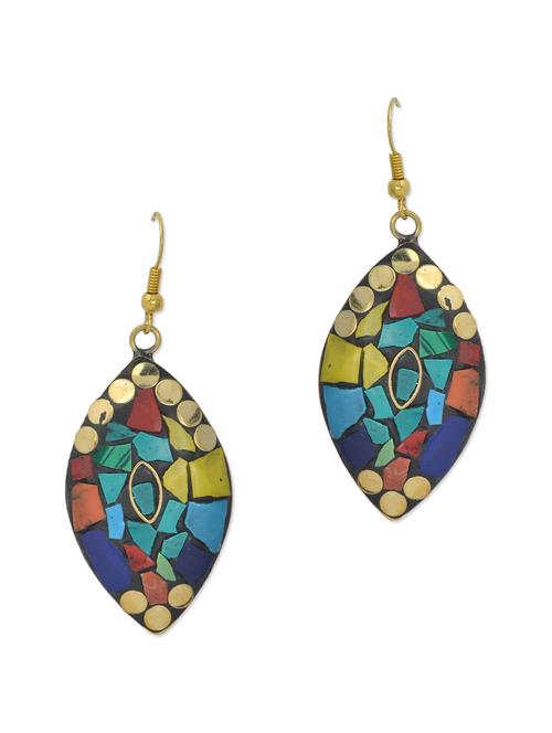 trendy ethnic multicolor drop (set of 2)earrings - 895592 - Very Small Image - 1