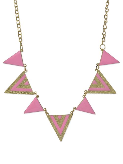 pink triangle enamelled necklace - 895682 - Very Small Image - 1