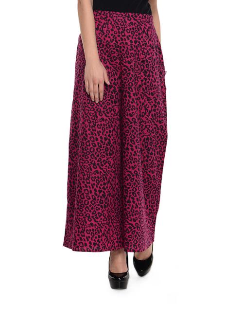 dark pink animal print palazzos - 897428 - Very Small Image - 1