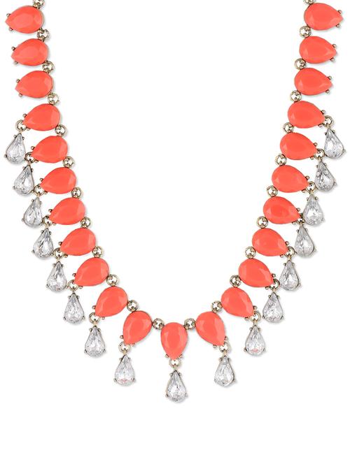 orange stone and crystal drop neckpiece - 898405 - Very Small Image - 1