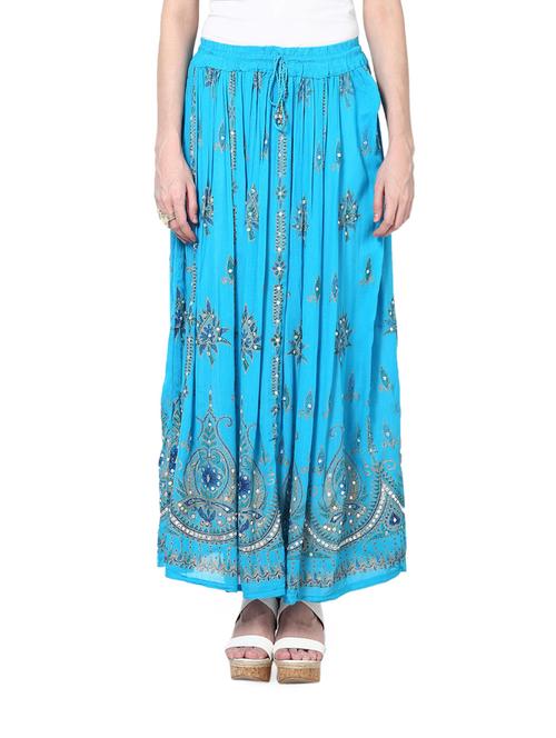 jaipuri print azure maxi skirt - 899869 - Very Small Image - 1
