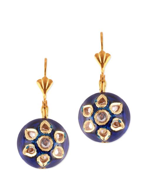 kundan blue and gold
earrings - 901162 - Very Small Image - 1