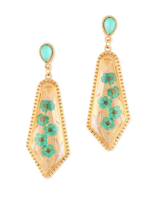 enamel flowers on stone
with blue stud earrings - 901222 - Very Small Image - 1