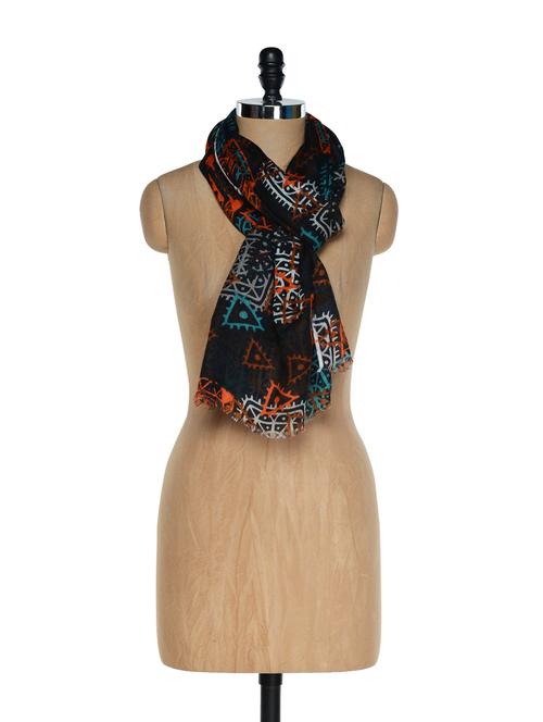 multi coloured trendy scarf with digital prints - 901261 - Very Small Image - 1