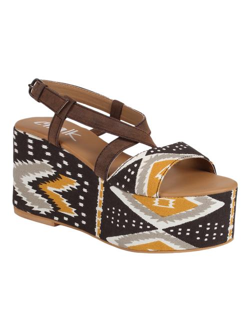 brown and black strappy wedges - 902436 - Very Small Image - 1