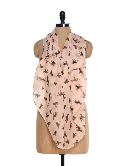 tiger print beige viscose scarf - 902481 - Very Small Image - 1