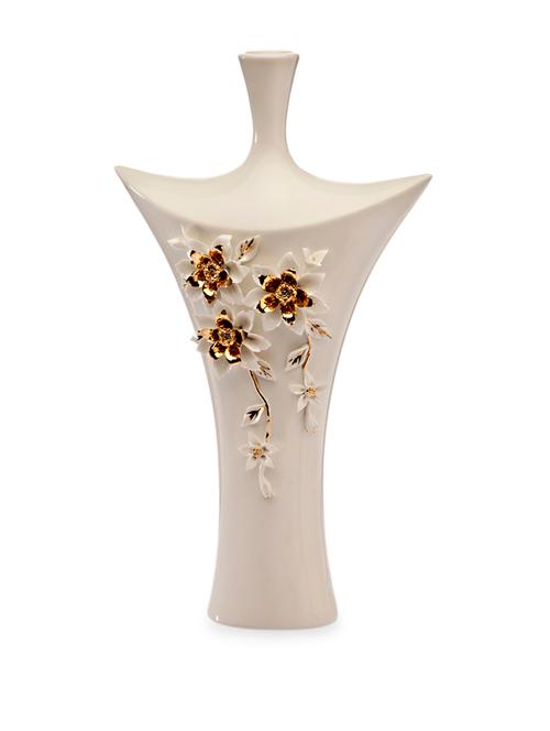 long floral ivory porcelain vase - 902639 - Very Small Image - 1